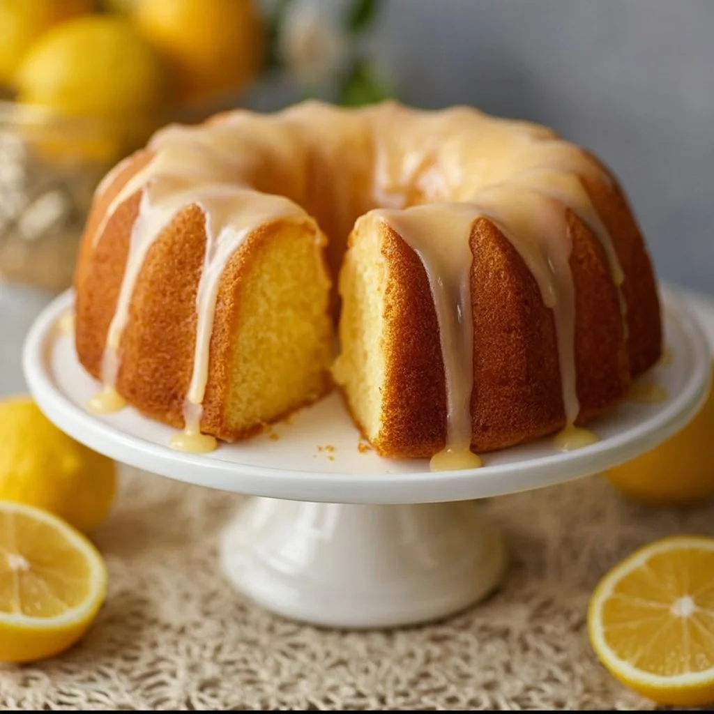 Delicious lemon cake topped with fresh icing and lemon zest