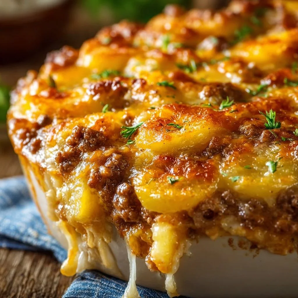 Cheesy Hamburger Potato Casserole