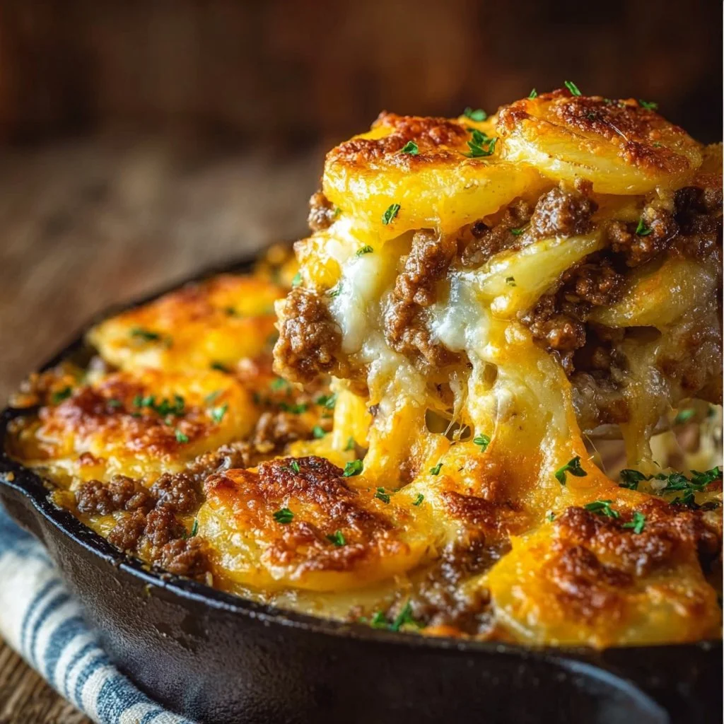 Cheesy Hamburger Potato Casserole