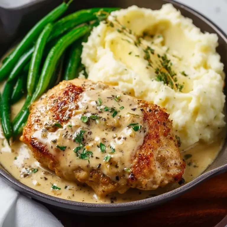 Chicken simmered in a delicious white wine sauce for a gourmet dinner.