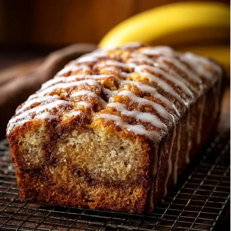 Delicious cinnamon swirl banana bread fresh out of the oven
