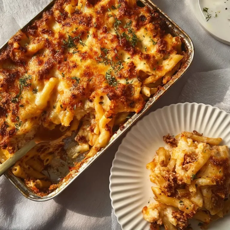 Creamy Egyptian Bechamel Pasta baked to perfection