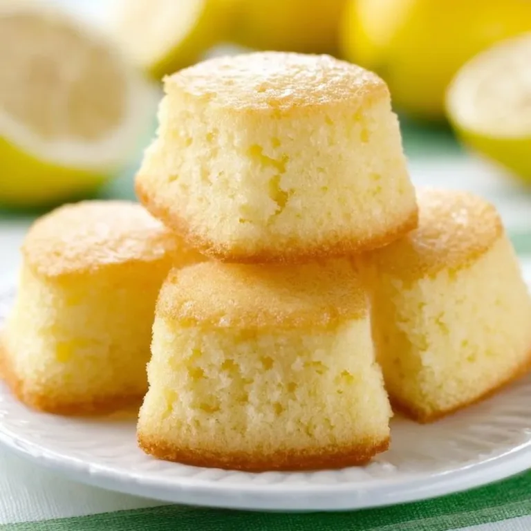 Freshly baked mini lemon drop cakes from scratch with lemon glaze