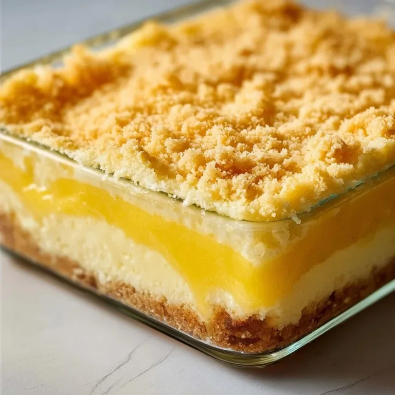 Slice of Lemon Cream Cheese Dump Cake on a plate with a lemon garnish