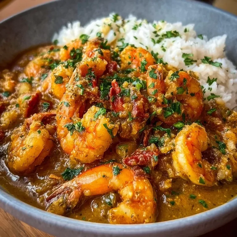 Delicious Louisiana crawfish smothered dish served with rice