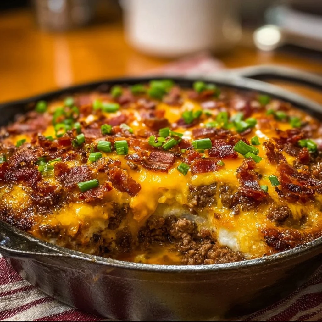 Low-Carb Bacon Cheeseburger Casserole