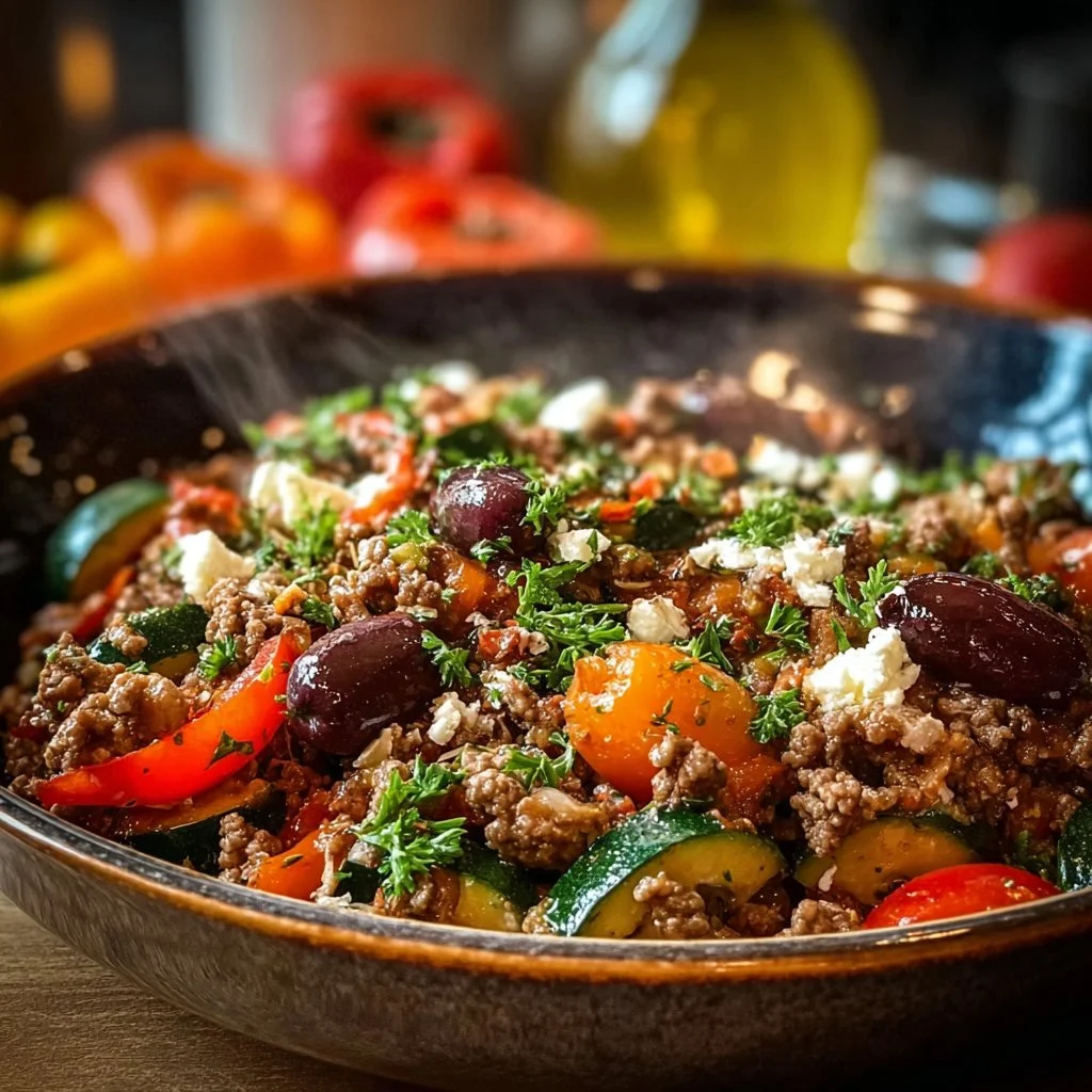 Mediterranean Ground Beef Stir-Fry