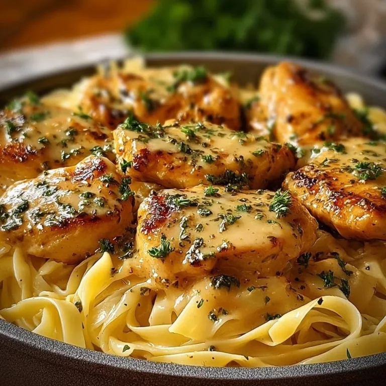 One-Pan Chicken with Buttered Noodles served for dinner
