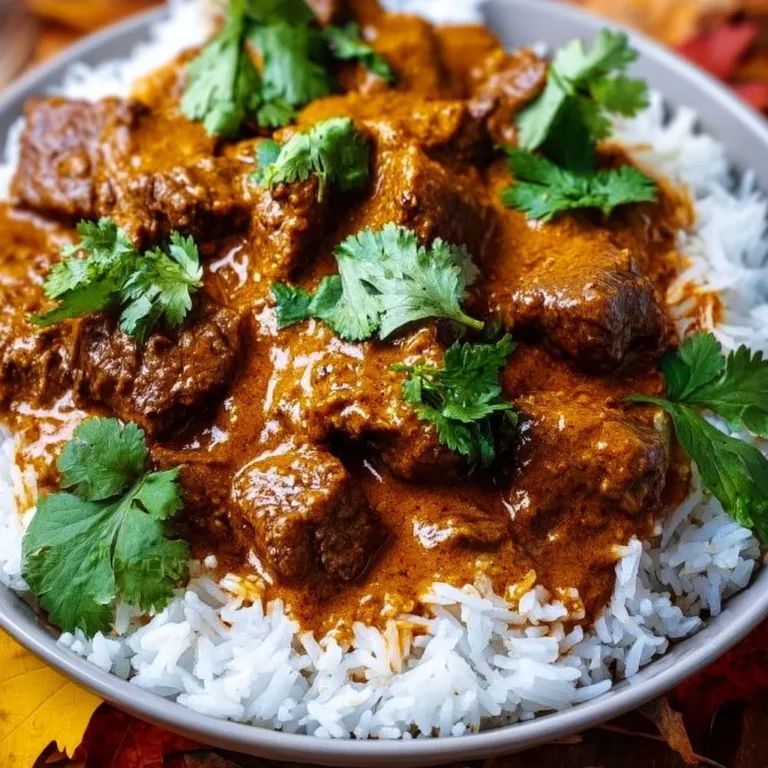Delicious slow cooker beef coconut curry dish served in a bowl