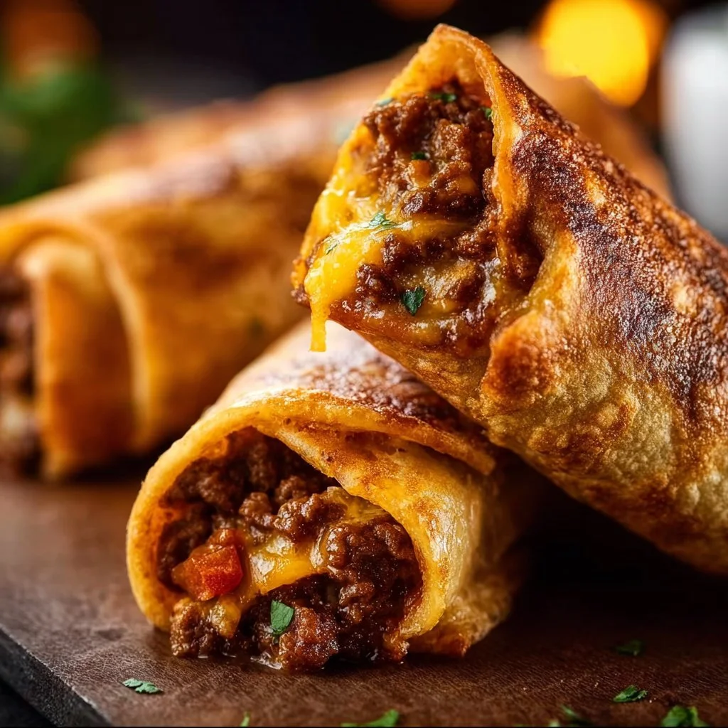 Beef and Cheese Chimichangas