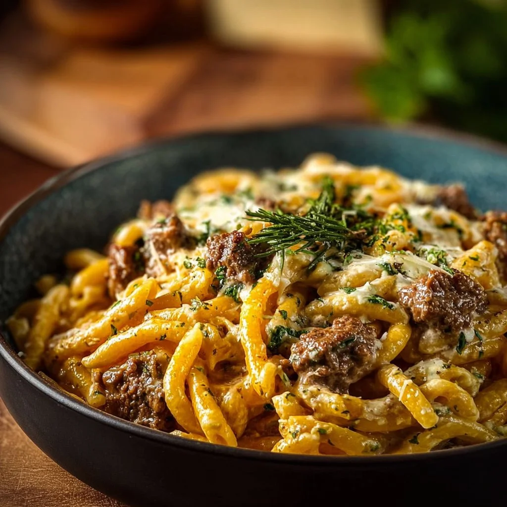 Creamy High Protein Beef Pasta