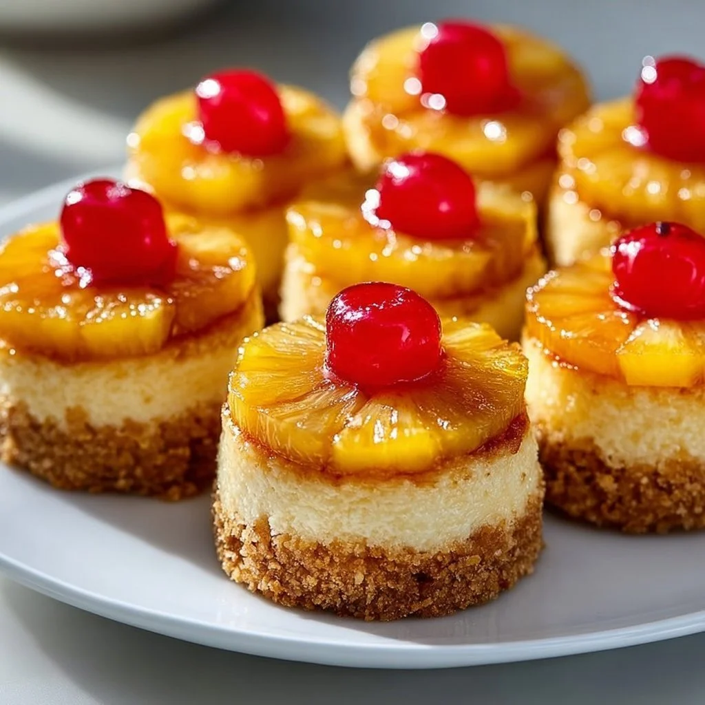 Mini Pineapple Upside Down Cheesecakes