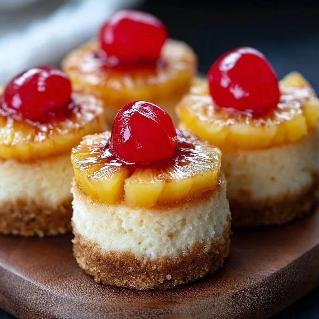 Mini Pineapple Upside Down Cheesecakes