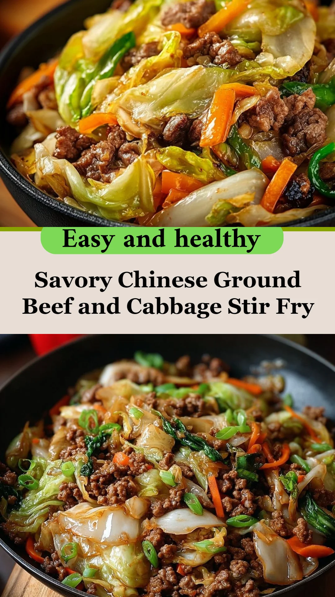 Savory Chinese Ground Beef and Cabbage Stir Fry