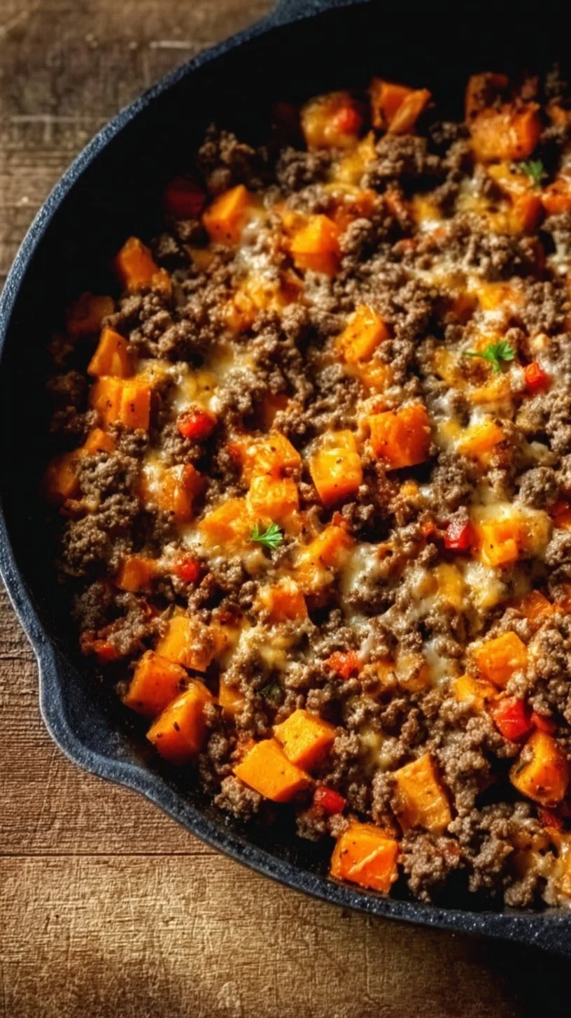 Tex-Mex Ground Beef & Sweet Potato Skillet