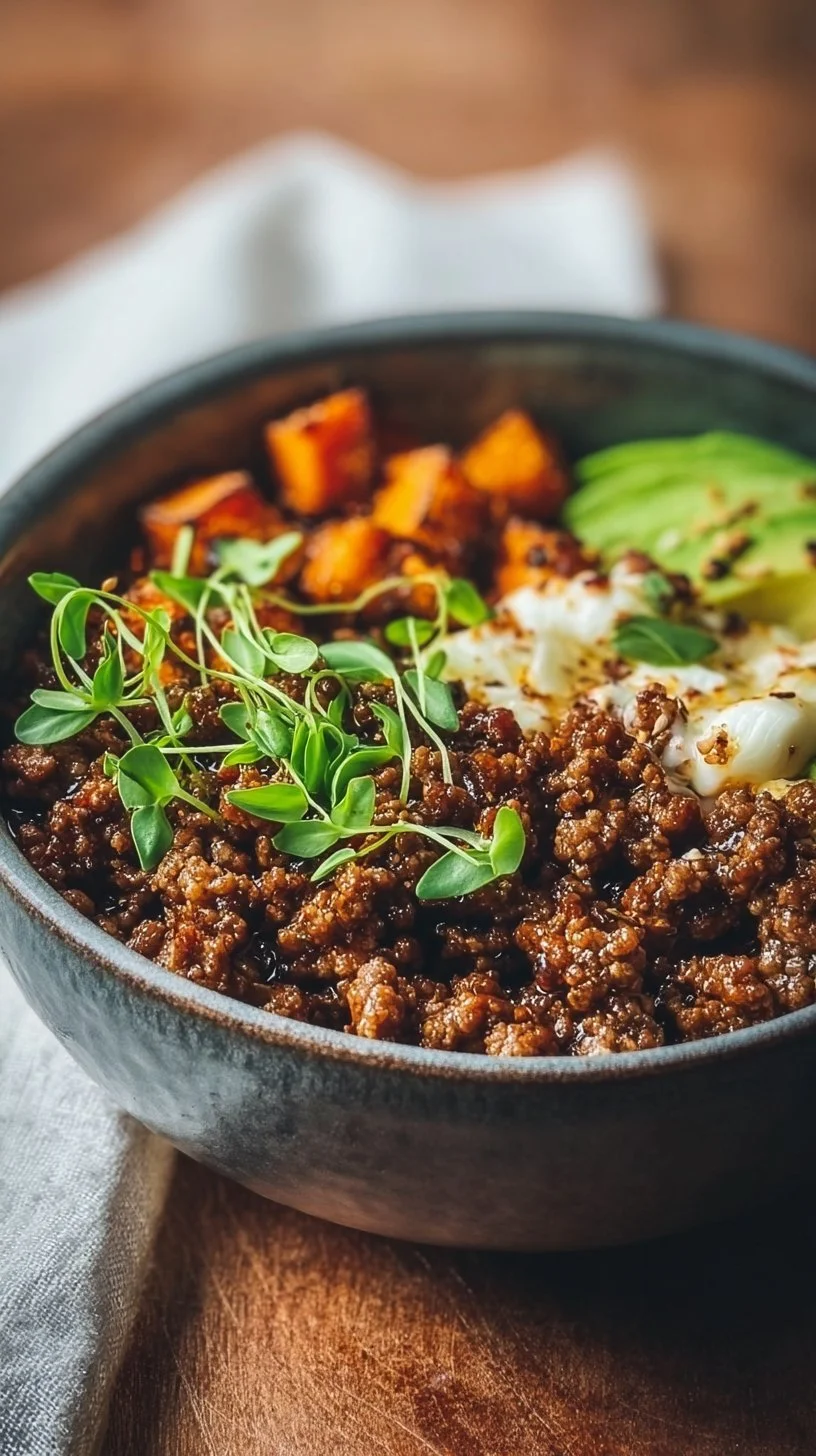 Viral Hot Honey Ground Beef Bowl